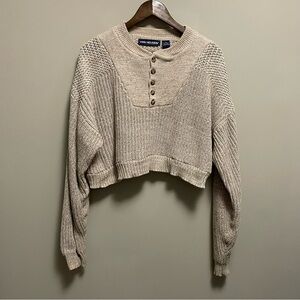 Van Heusen Women’s Cropped Beige Tan Sweater Size Medium